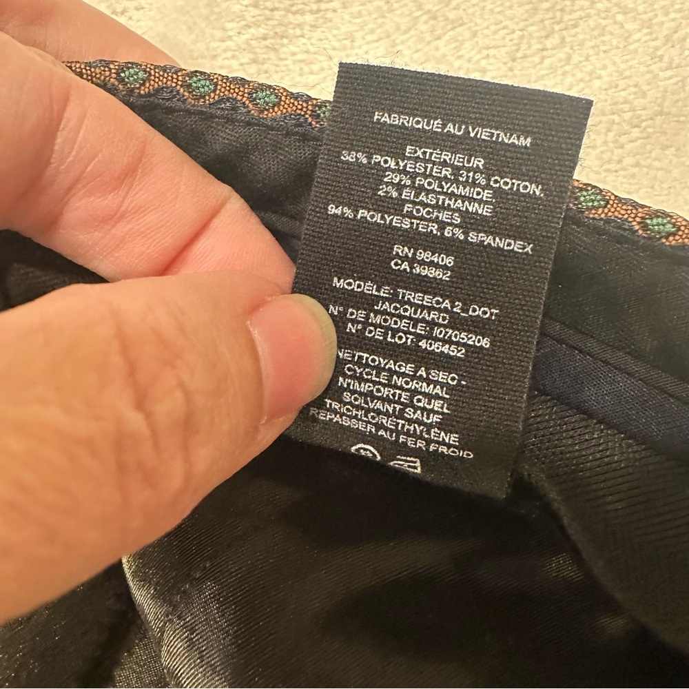 Theory Women's‎ Blue and Brown Patterned Trousers - Picture 8 of 9